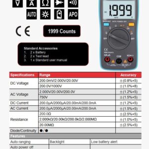 Đồng hồ vạn năng ZOYI 98 - ZOYI ZT98 – Đồng Hồ Vạn Năng 1999 counts True RMS,