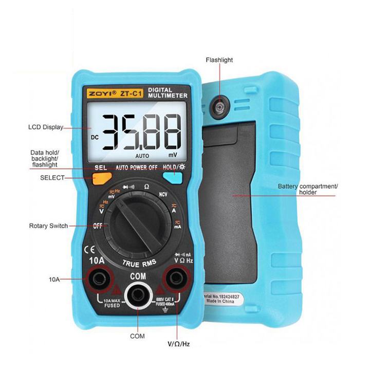 product_c1 Đồng hồ vạn năng ZOYI TC13 - ZOYI ZT-TC13 – Cặp Nhiệt Điện counts True RMS, NC